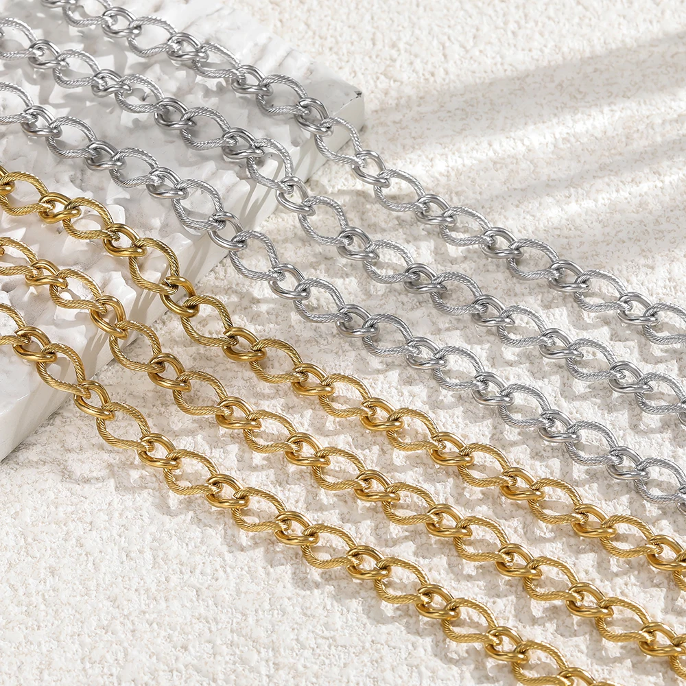 

1m Stainless Steel Bracelet Cable Link Bulk Chains Twisted Chains for DIY Necklace Anklet Jewelry Making Findings