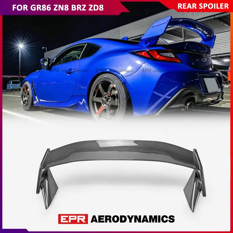 

Rear Spoiler For TOYOTA GR86 BRZ ZD8 RS Type Black Carbon Fiber Glossy Finished Trunk Wing Fiberglass Un-painted Tail Wingsits