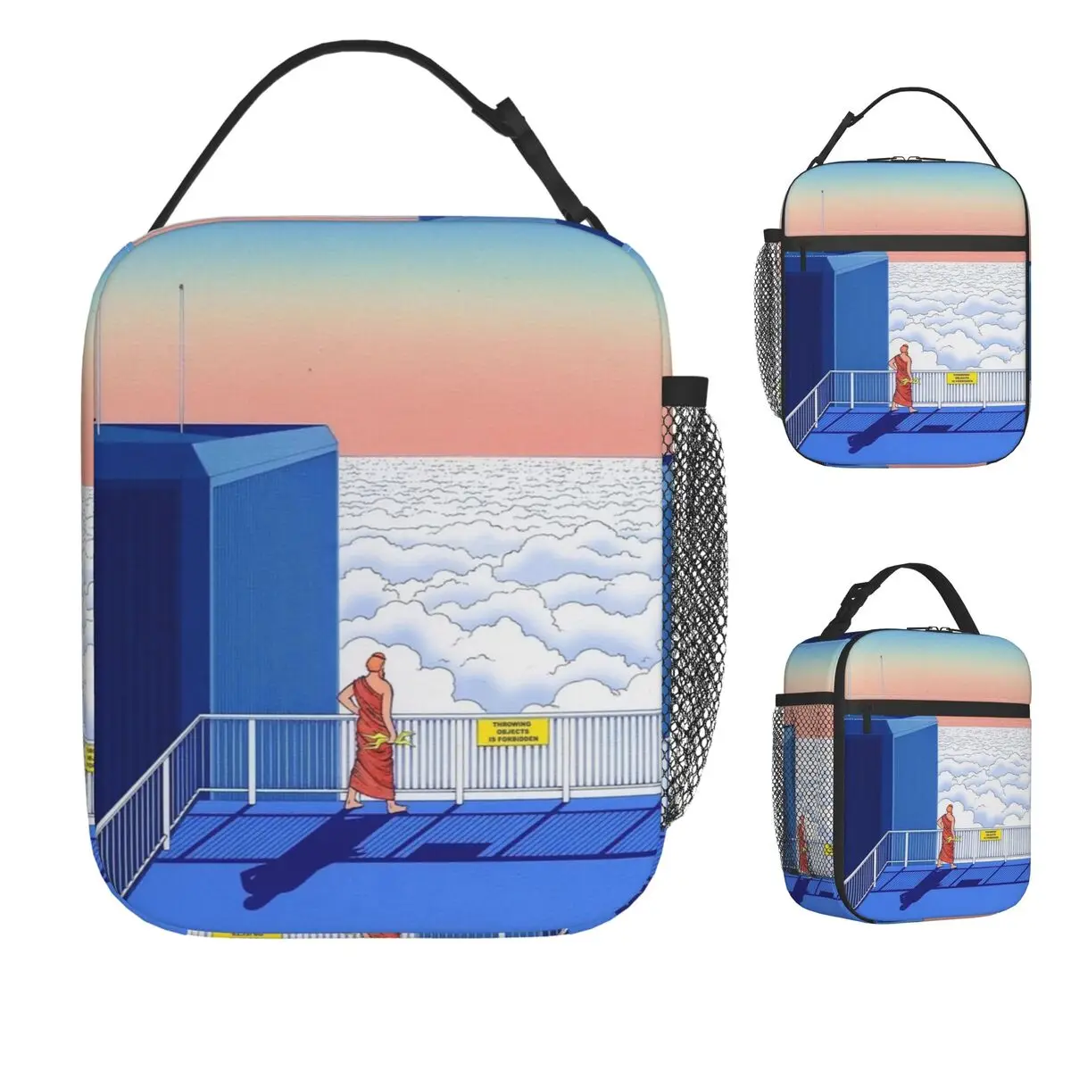 

Guy Billout Zeus Lunch Bag For Adult Lunch Box Cute School Cooler Bag Portable Zipper Oxford Thermal Tote Handbags