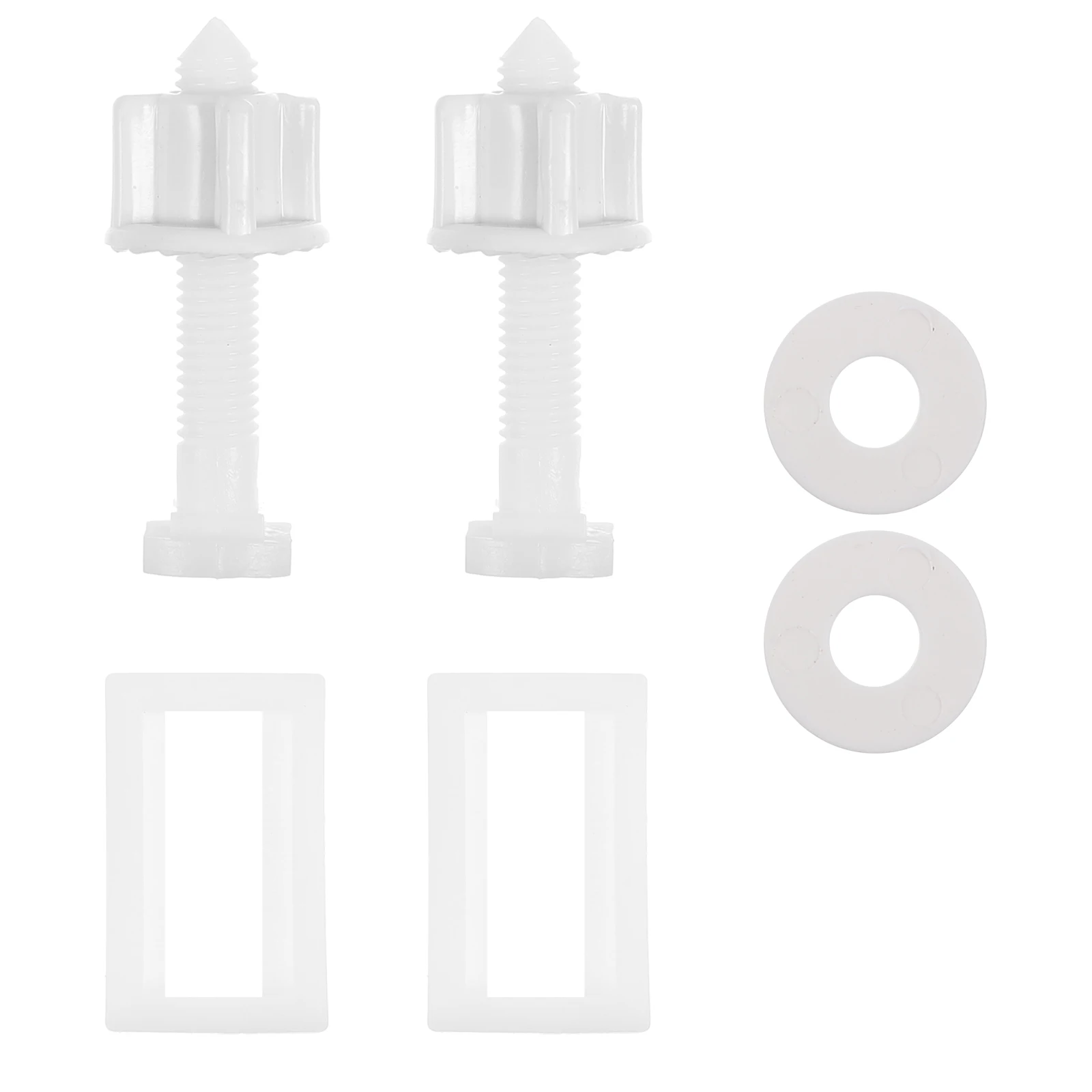 

2pcs 2 Sets Plastic Seat Hinge Bolt Nuts Washers 39X24Mm Square Durable Hardware Kit For Toilet Bowl Screws Set
