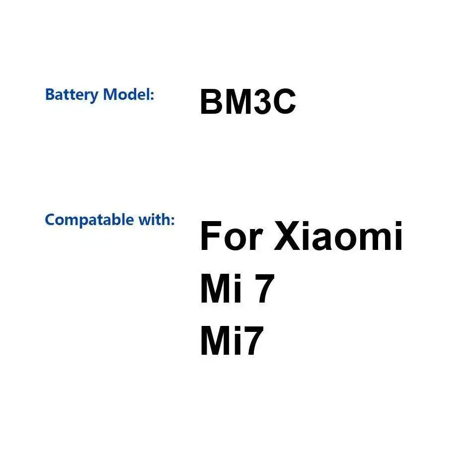 

3170Mah For Xiaomi MI 7 Mi7 BM3C High-Efficiency Mobile Phone Battery