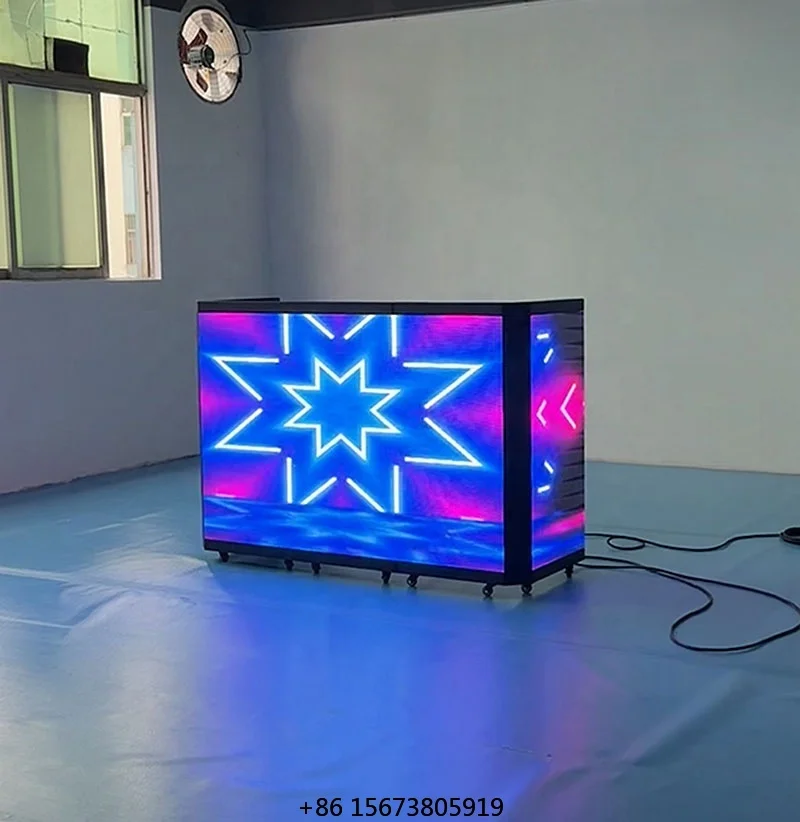 Factory Price Dj Booth Led Screen Full Color Foldable LED DJ Booth Display Screen for Music Festival Night Bar