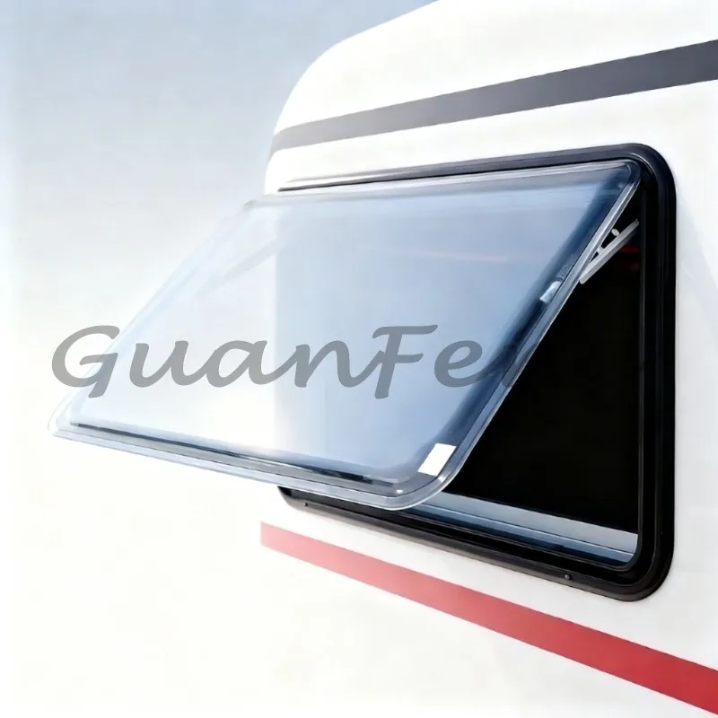 RV window acrylic double-layer external push window trailer hanging thermal insulation glass modified window opening