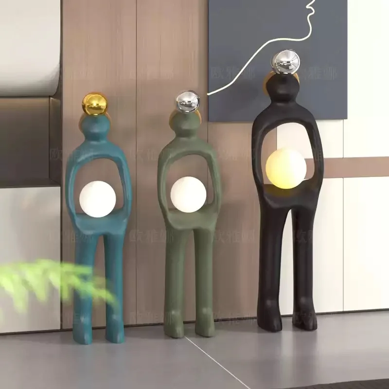Wholesale In Stock Creative Designer Luxury Resin Floor Lamp Humanoid Art Sculpture For Bedroom & Shopping Malls Decor