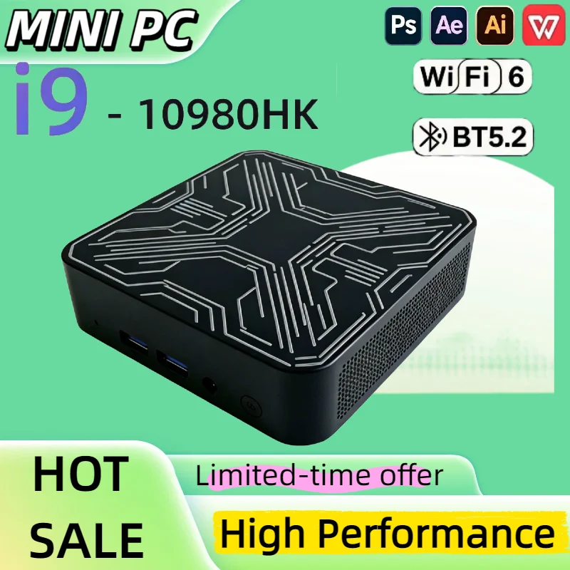 High Performance Core i9 10980HK Mini New Desktop for Gamers 16GB RAM, 1TB/2TB SSD, 4K HD, Portable, High Performance PC
