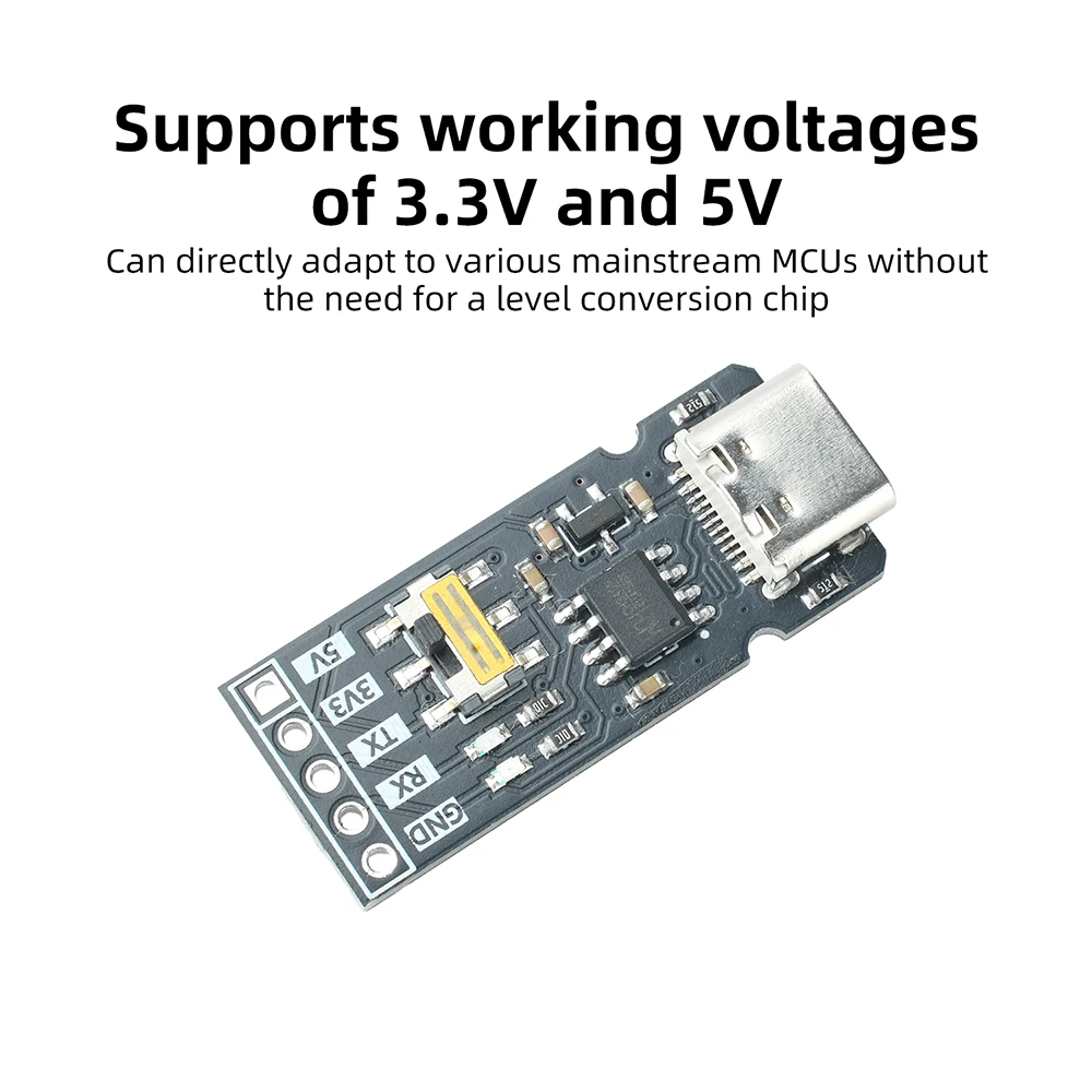 CH340N TYPE-C USB to Serial Module USB TO UART TTL 3.3V/5V Level Converter RX/TX Download Debugging Tools Brush Line