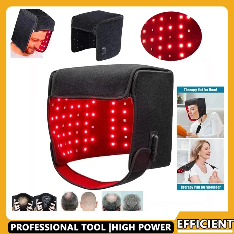 

Шапки с красным светом для роста волос, инфракрасная световая шапка, истончение, против выпадения волос, тревога, стресс, уменьшение мигрени, расслабляющий массажер для кожи головы