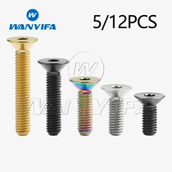Wanyifa Titanium M4X 8 10 12 15 20 mm Hex Allen Socket Cap Head Bolt Screw for Bicycle Bike 5/12pcs