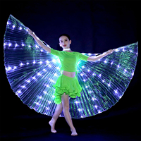 LED Fairy Wings Belly Dancing Prop uminescent Color Cloak Adult Children Dancers Luminous Butterfly Isis Wing Stage Performance