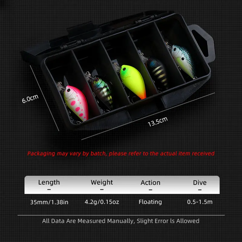 ماجيك يعمل 5 قطعة لكل مجموعة مايكرو كرانكبيتس 35 مللي متر DR 4.2 جرام الصيد إغراء Wobblers سمك السلمون المرقط السحر كرانكبيت العائمة الطعوم الاصطناعية #3