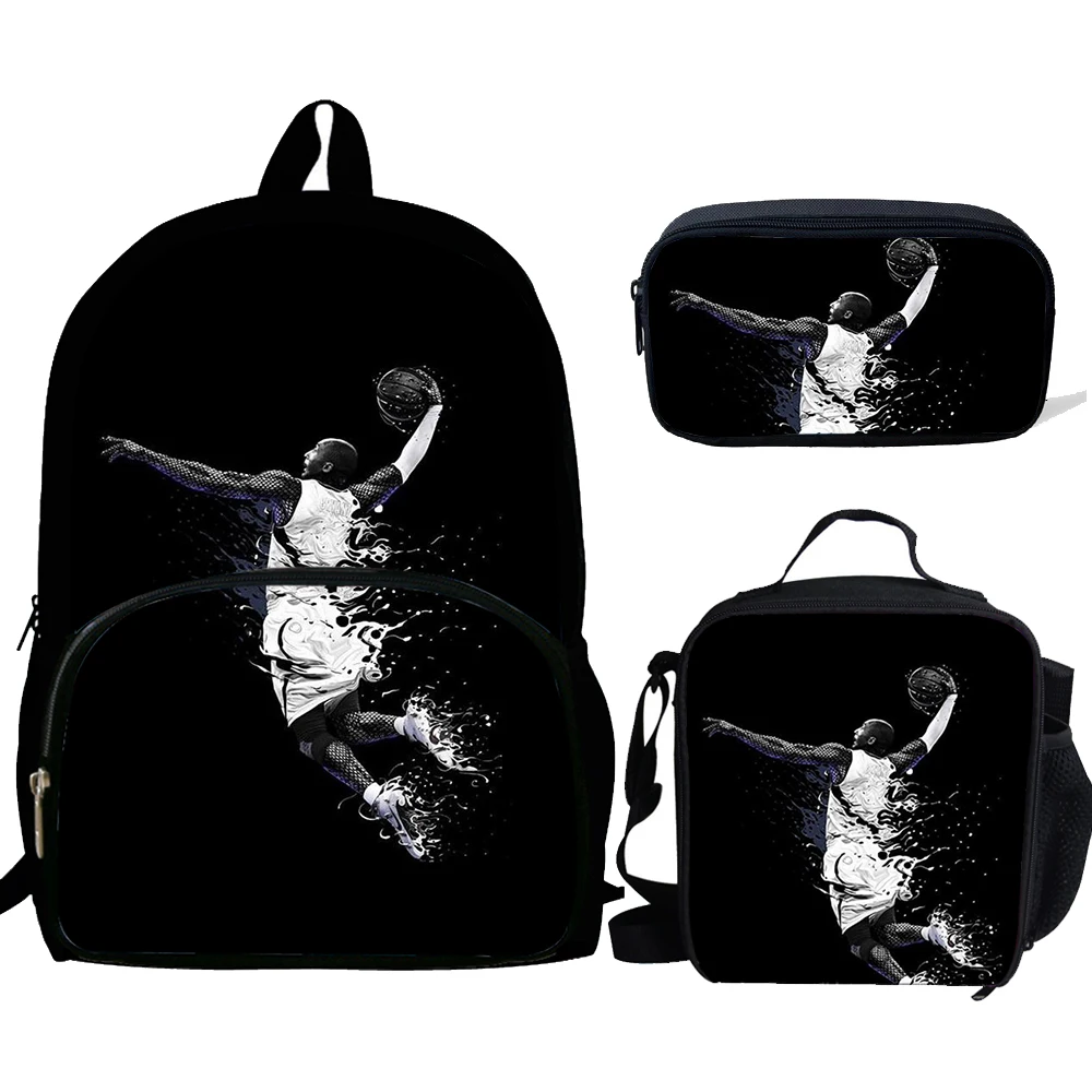 

3Pcs/Set Basketball Super Star Printed School Bags fashion Backpack Teenagers Boys Girls Bookbag Mochila casual backpack