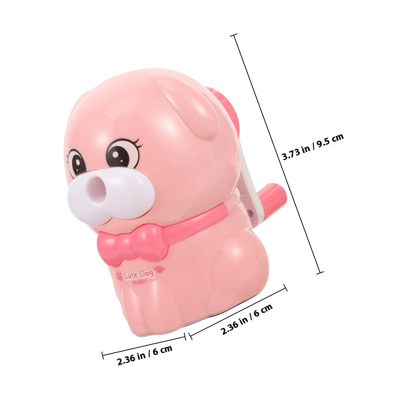 مبراة أقلام رصاص على شكل كلب كرتوني، قاعدة يدوية غير قابلة للانزلاق، مستلزمات مكتبية مدرسية للطلاب، مبراة أقلام رصاص مدمجة