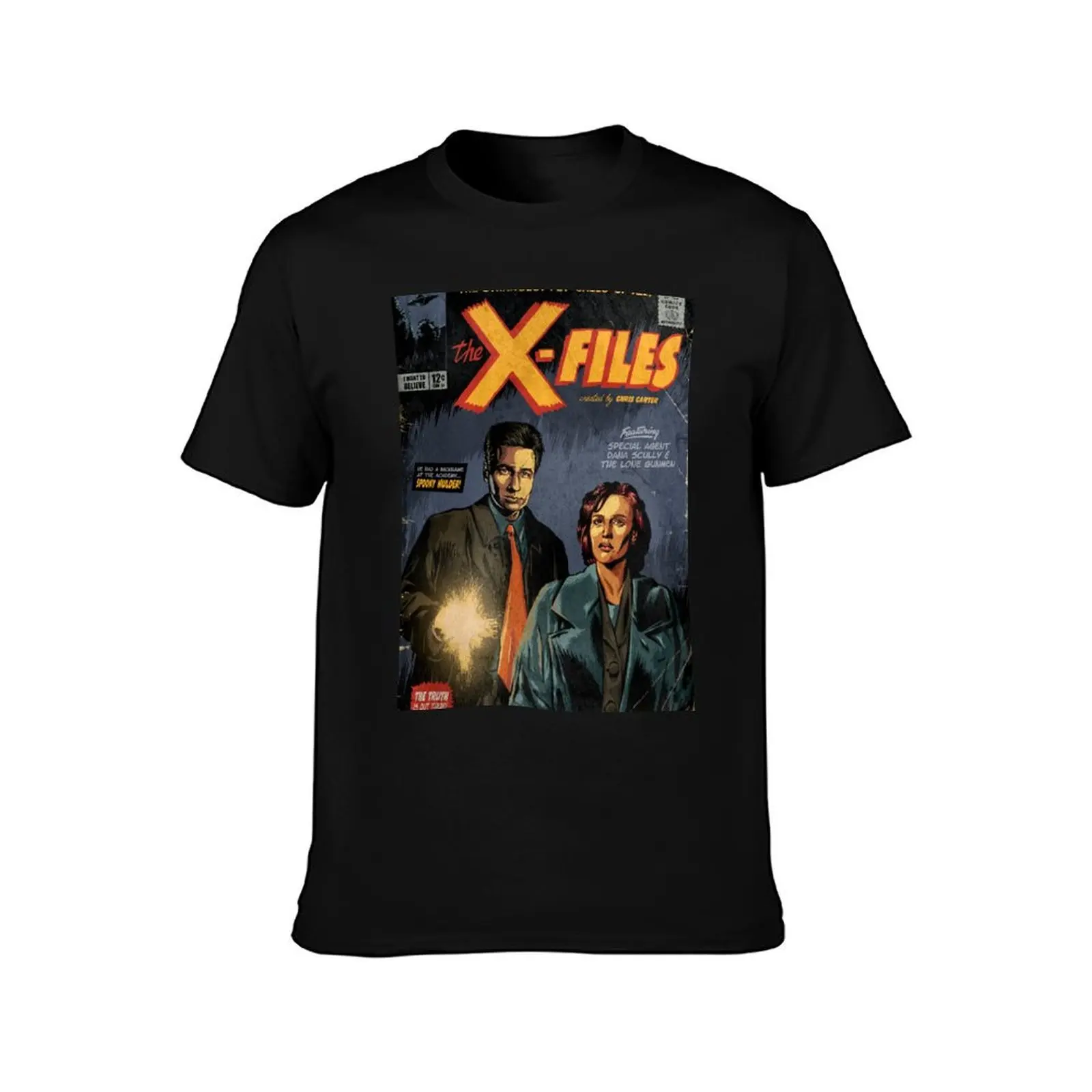 The X-Files: Mulder and Scully T-Shirt Summer Casual Cotton Tee Oversized Streetwear Tops Vintage Graphic Print 100% Cotton
