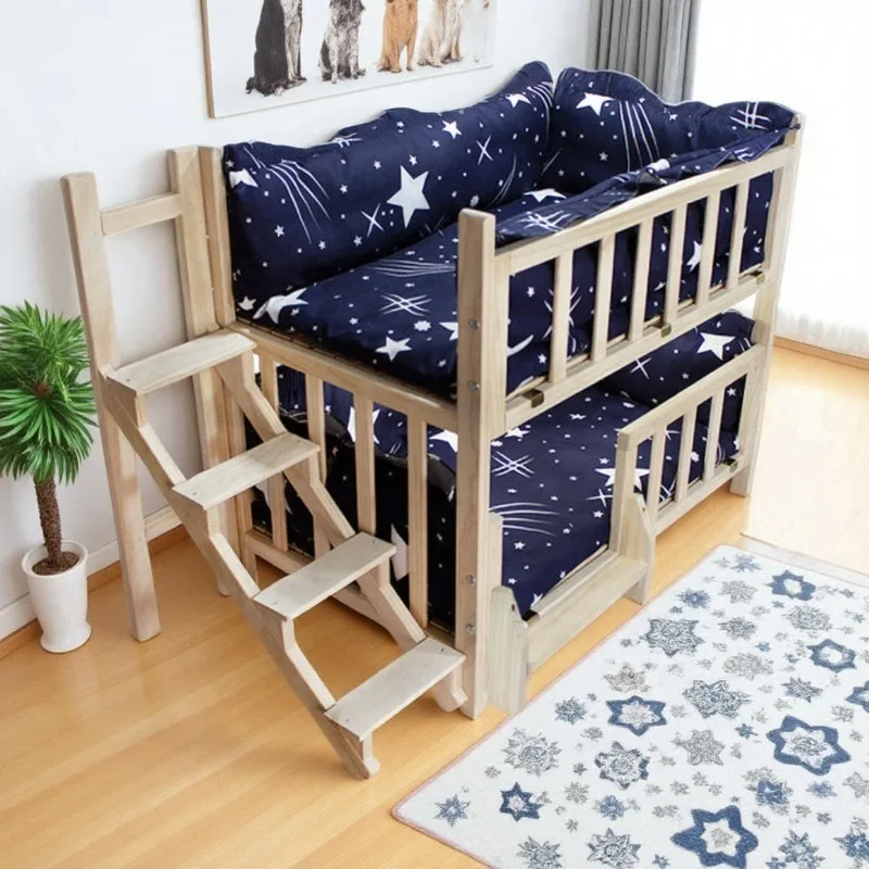 Double Dog Bed Double Dog Nest Upper and Lower Bunk Cat Nest Double Pet Bed  Pet Bed Dog  Second Wooden