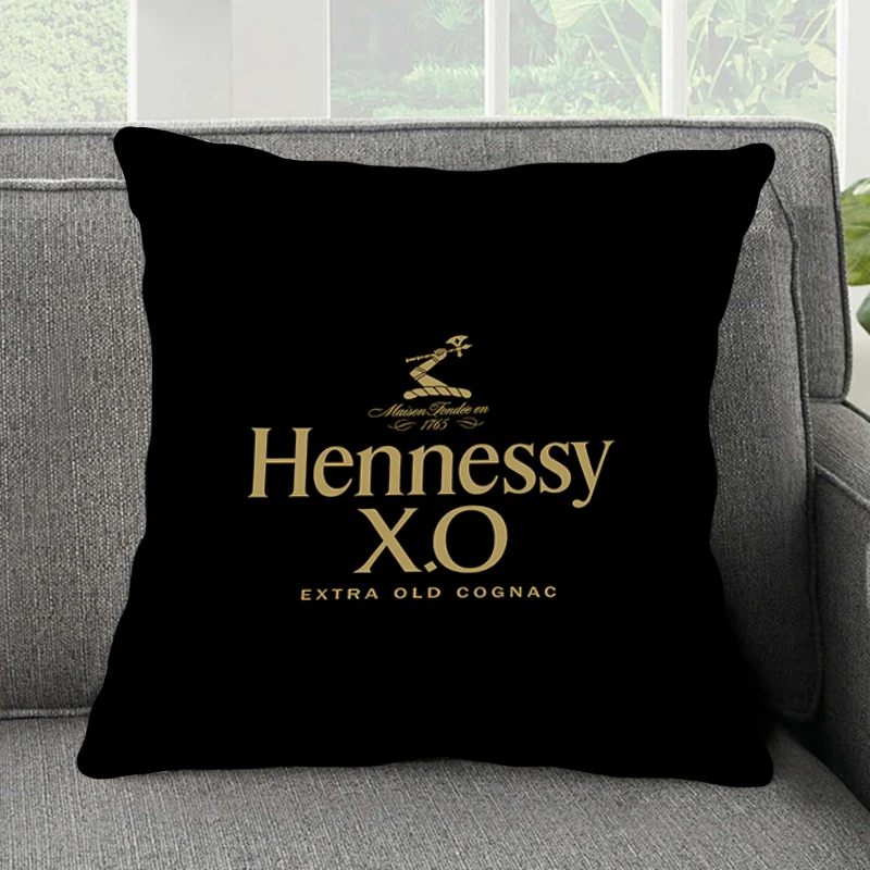 Kwadratowa poduszka sypialnia sofa wypoczynek wygodna poduszka samochód salon Hennessy Brandy logo poduszka poszewka na poduszkę Home Decor