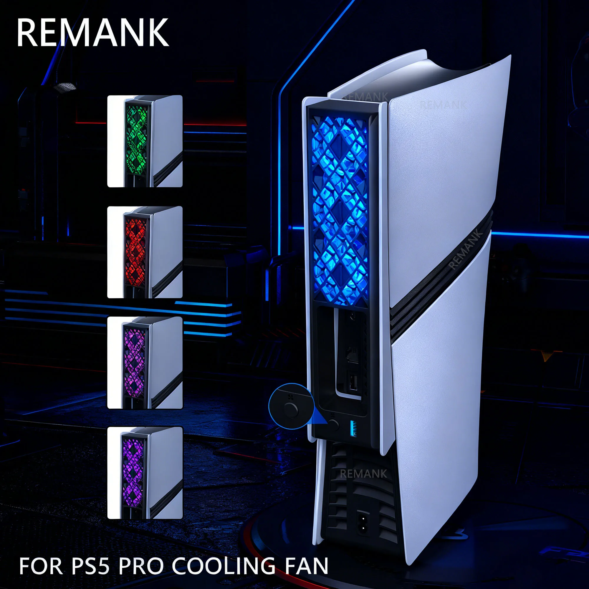 

REMANK для игровой консоли PS5 Pro, охлаждающий вентилятор, диск и цифровая RGB подсветка для PS5 Pro, аксессуары для охлаждения, система охлаждения, температура