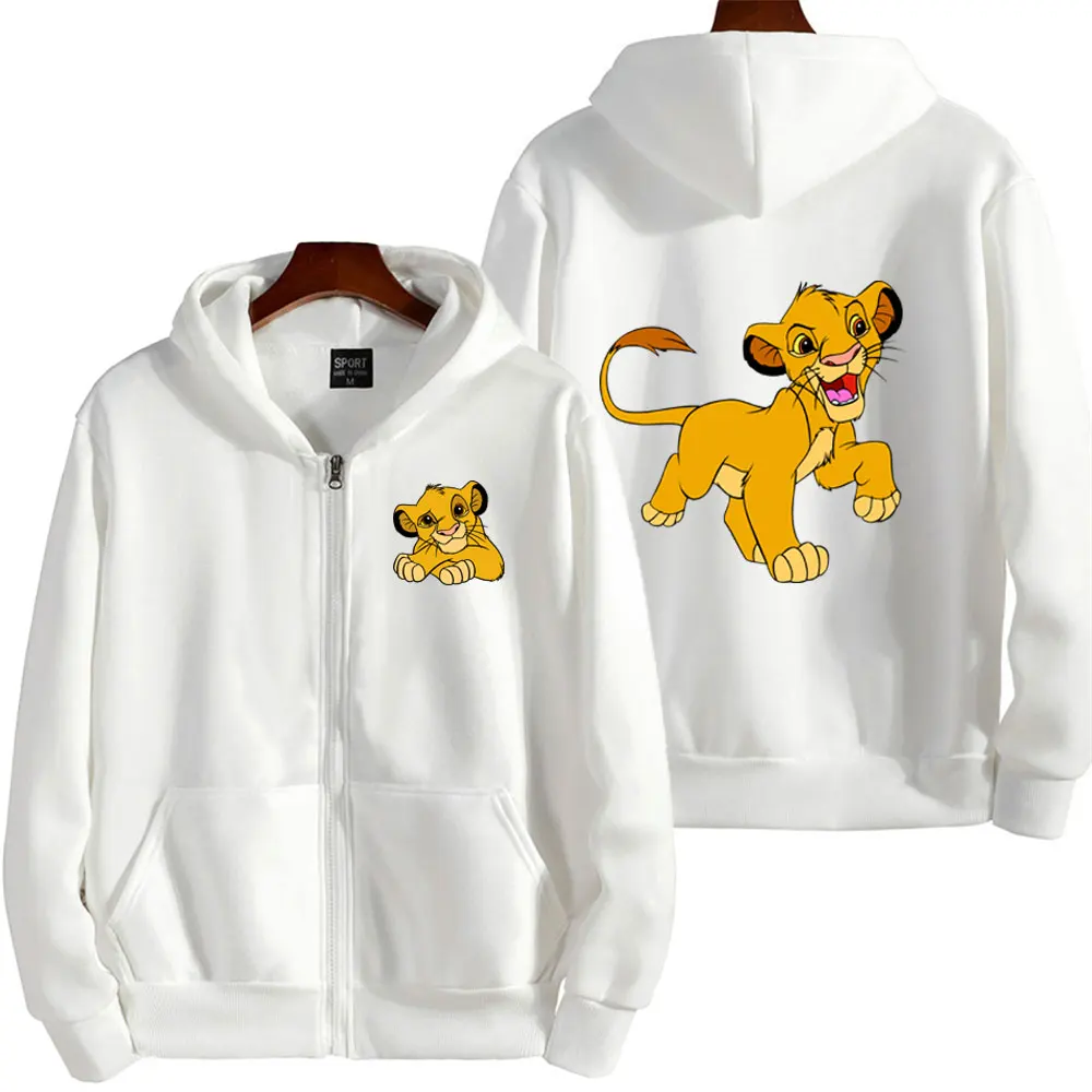 The Lion King Anime Women Zipper Hoodie Jacket Spring Autumn 2024 Fashion Men Sweatshirt Green Couple Oversized Clothes Coats