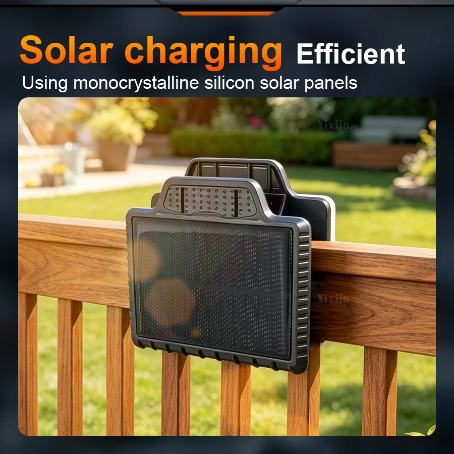 New Solar Clip Light Clamp Mount Motion Sensor Solar Wall Light Solar & Type-C Charging Waterproof Garden Fence Camping Pathway