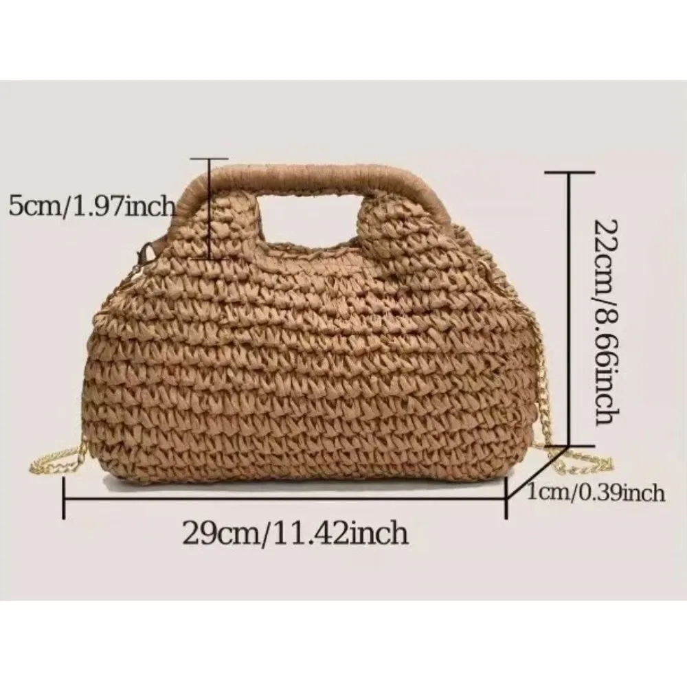 Trendy Summer Straw Weaving Shoulder Bag Boho Leisure Crossbody Bag Casual Beach Woven Clutch Bags for Women view 6