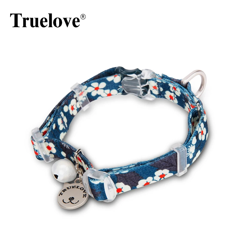 Truelove Pet Floral Collar with Bell Puppy Kitten Nameplate Necklace Cat and Dog Pet Supplies British Shorthair ChihuahuaTLC5312