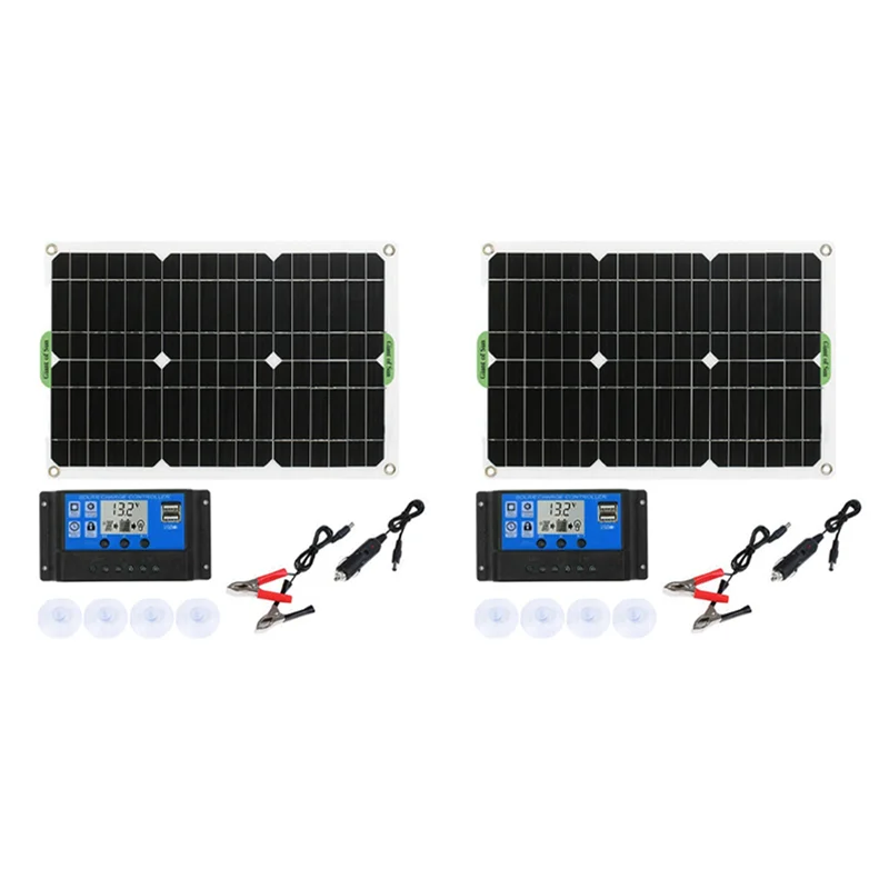 

AB46-2X 180W Solar Panel Kit 12V Battery Charger With 100A Controller For Caravan Boat RV