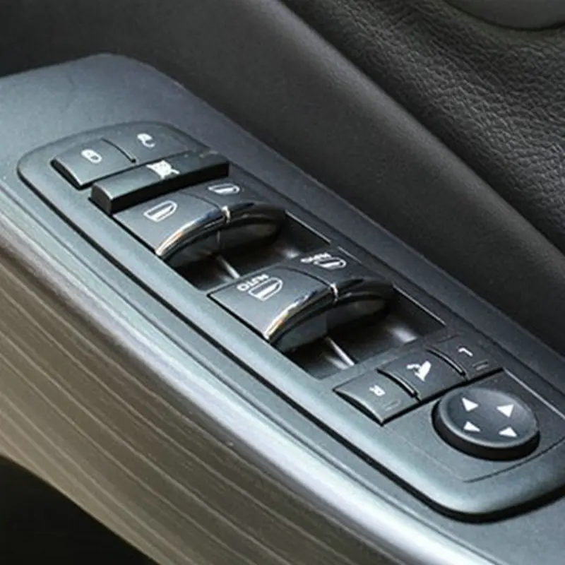 

BJMYCYY ABS 7PCS/SET Window lift buttons decorate sequins cover For Jeep Cherokee accessories Car styling