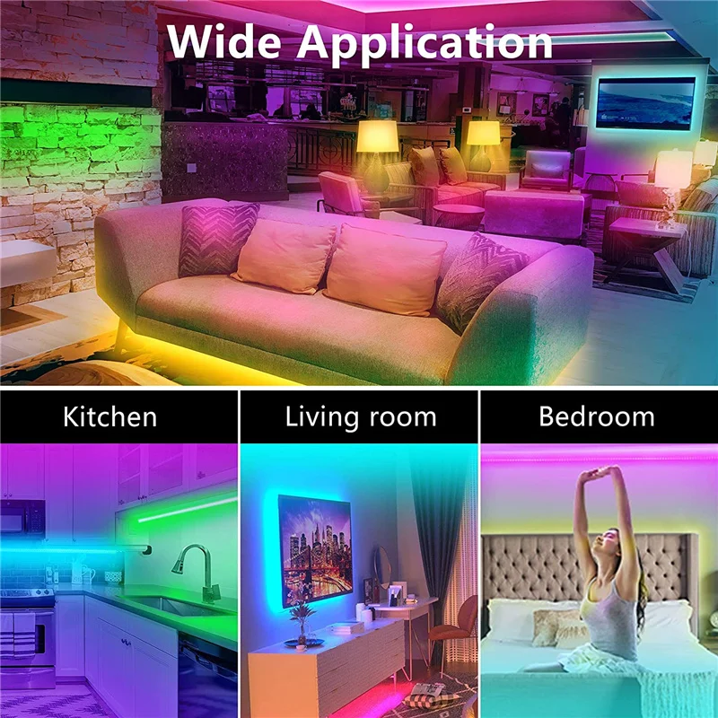 20M TUYA RGB Strip Light Smart Wifi Led Strip DC 24V Tape For Room TV BackLight Party Decor LED Lights Decoration Lighting