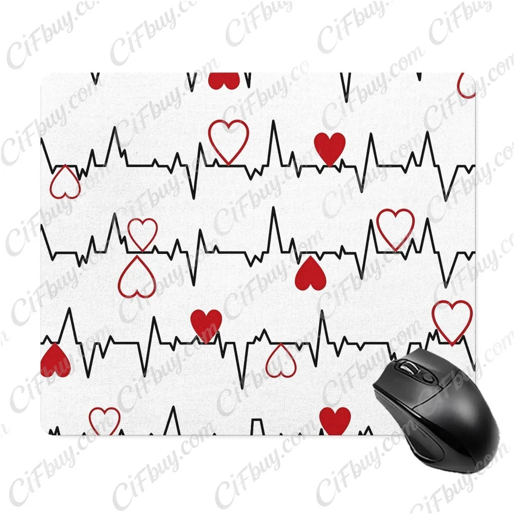 CIFbuy Mouse Pad Smooth Gaming Surface Fast Tracking Anti Slip Rubber Base Durable Desk Mat for PC Office Gamer Valentine Heart