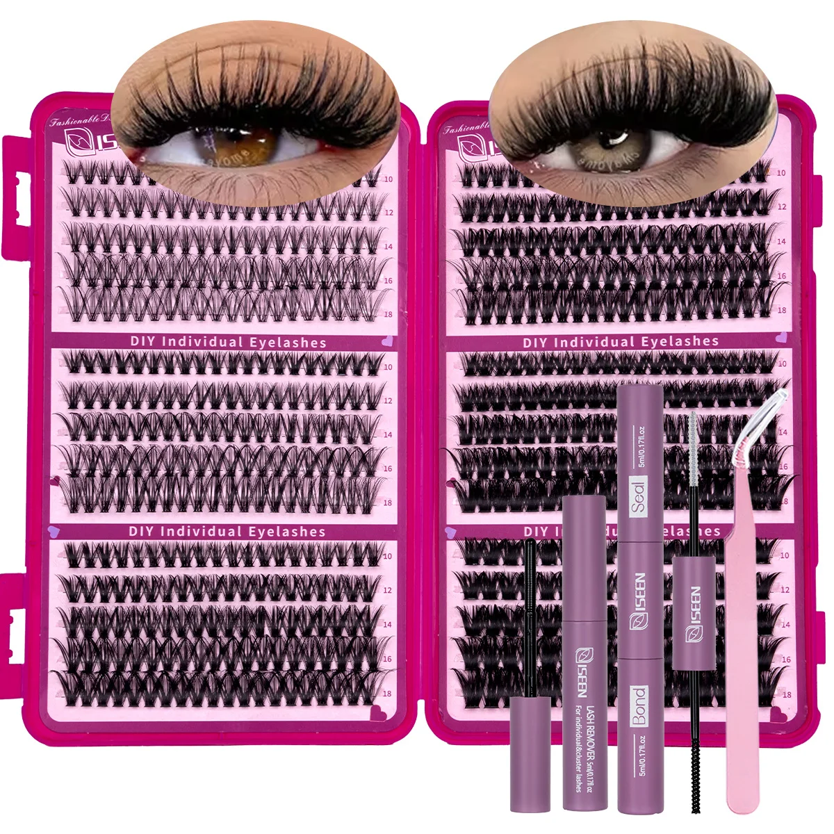 DIY Wimpern-Cluster-Set Große Kapazität Weiche Wimpern Faux Mink Wimpernverlängerung Einzelwimpern DIY zu Hause Wiederverwendbar – Detail 7