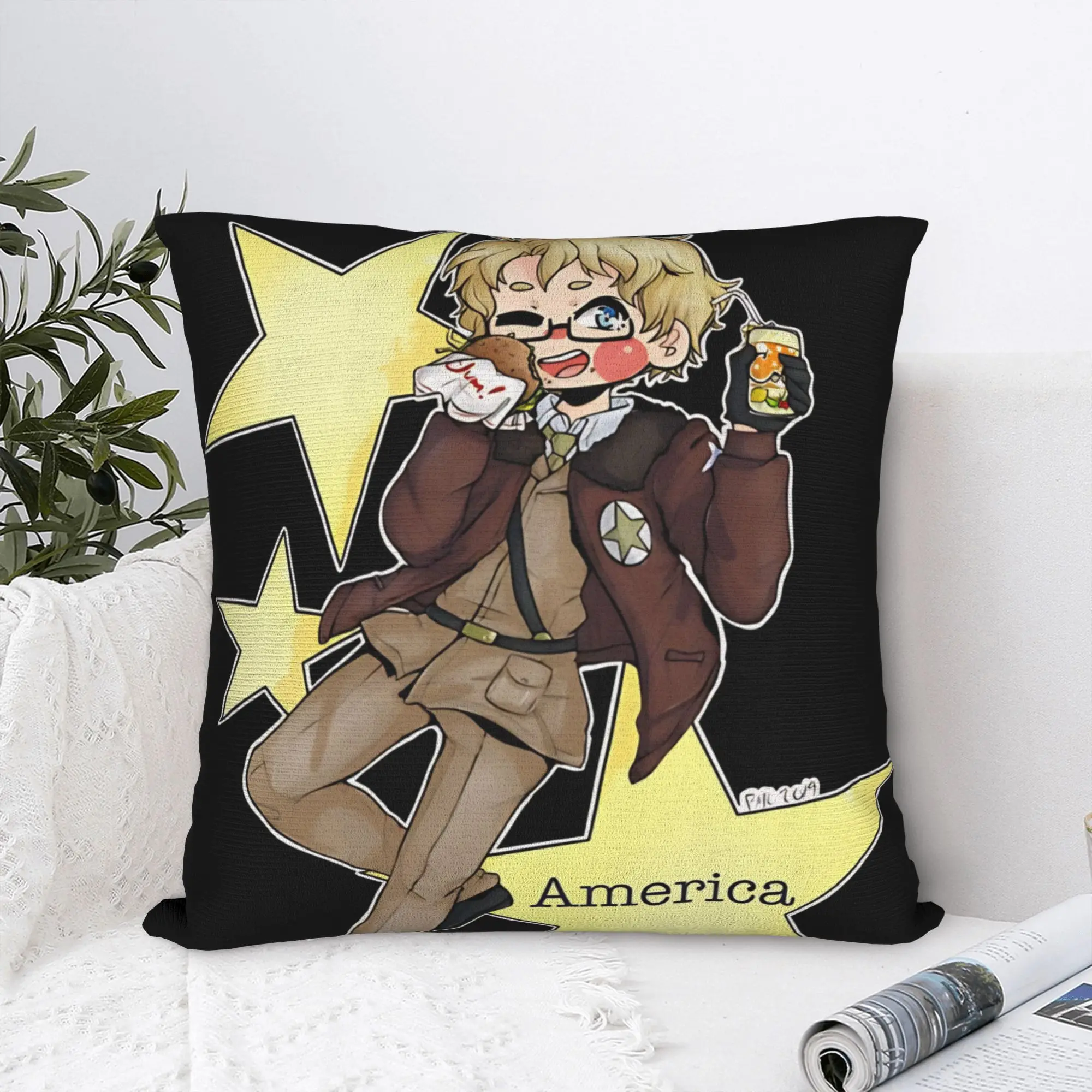 Pillow Case Hetalia Axis Power  Square Pillow Cover  Retro Trendy Cushion Design Pillowcases For Office Car Home Decorative