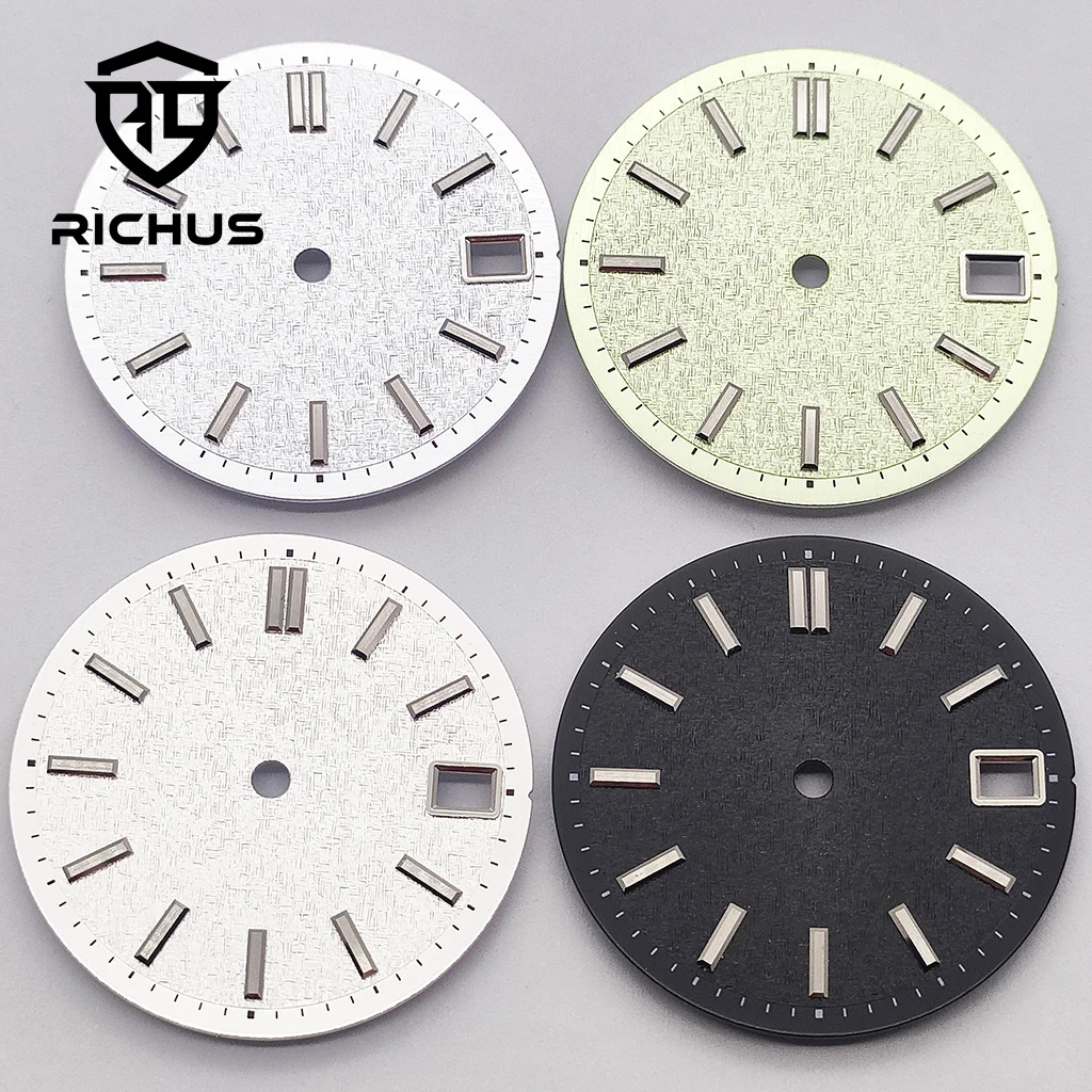 RICHUS NH35 นาฬิกา Dial 28.5 มม.สีดําสีขาวสีเขียวสีชมพูนาฬิกา Dial Fit NH34 NH35 NH36 นาฬิกาอุปกรณ์เสริม