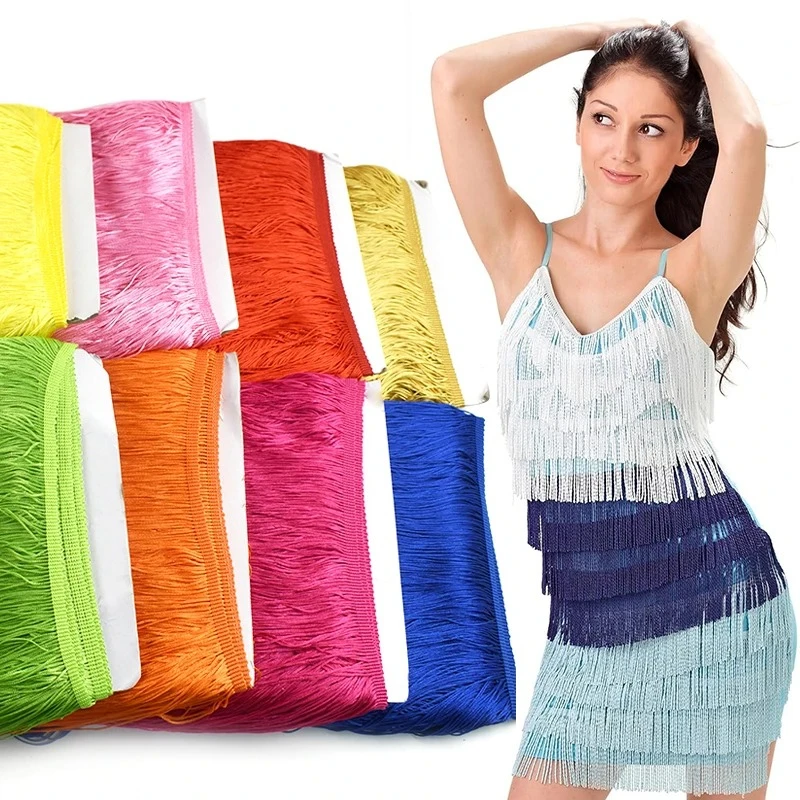 30cm Lange Quasten Fransen Spitzenborte Kleid Nähzubehör Fransen Faden Vorhang Band Quastenborte Dekorative Verzierung DIY Zubehör
