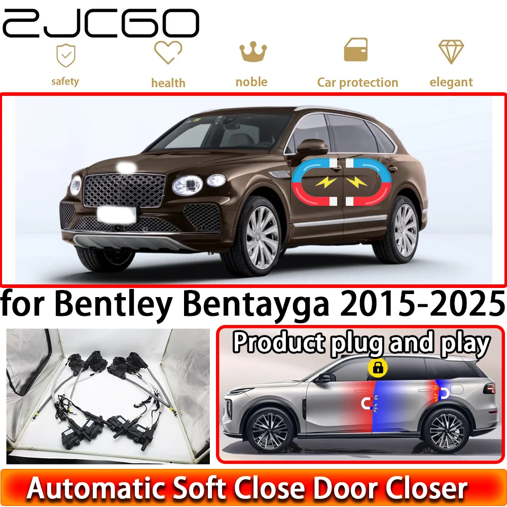 

ZJCGO for Bentley Bentayga 2015-2025 OEM Soft Close Door Kit Power Closing Latch System Auto Pull Door Easy Close Plug & Play