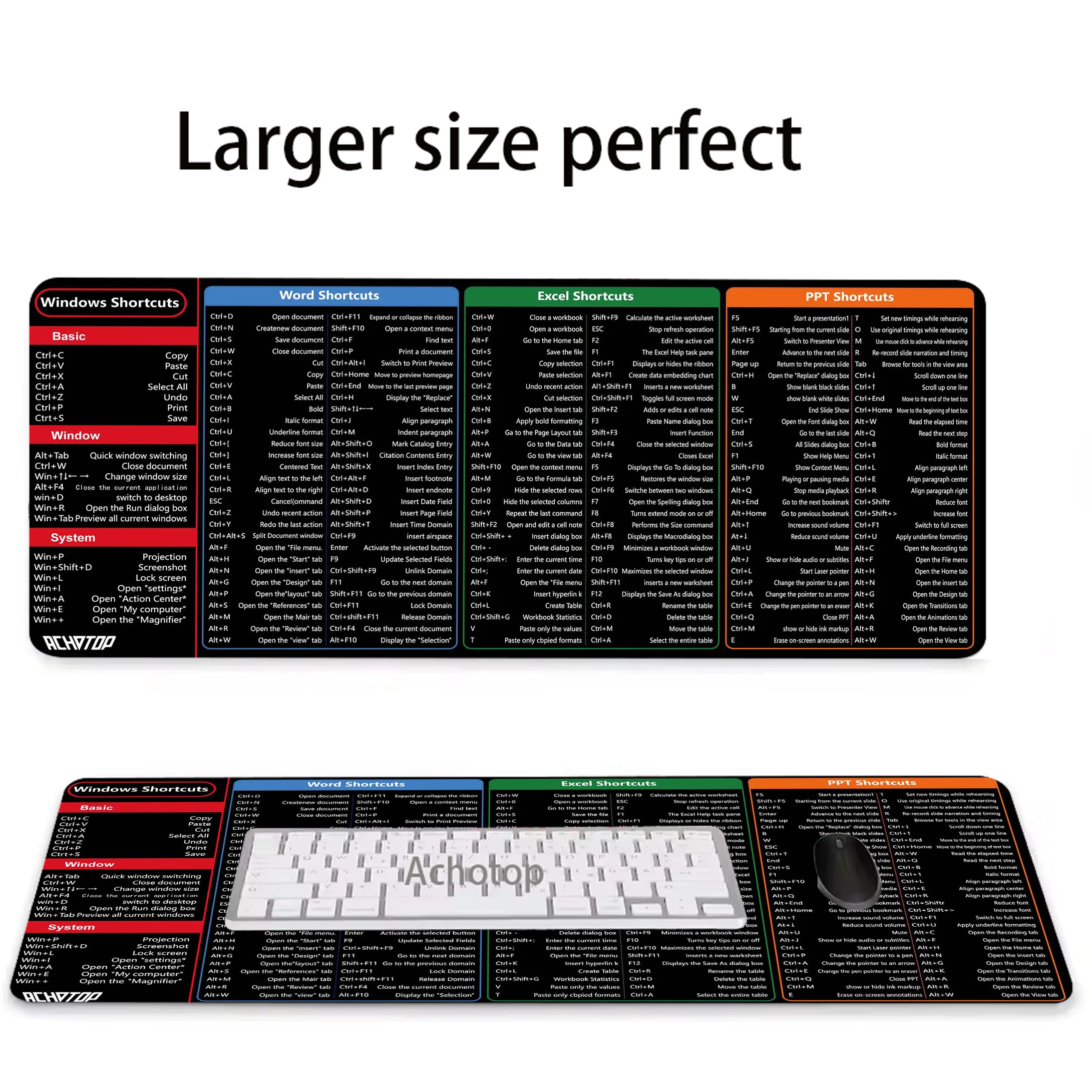 

Windows Shortcuts Large Mouse Pad Gamer Mousepad Notebook Office Accessories For Desk Mat Locking Edge Game Keyboard Pads 90x40