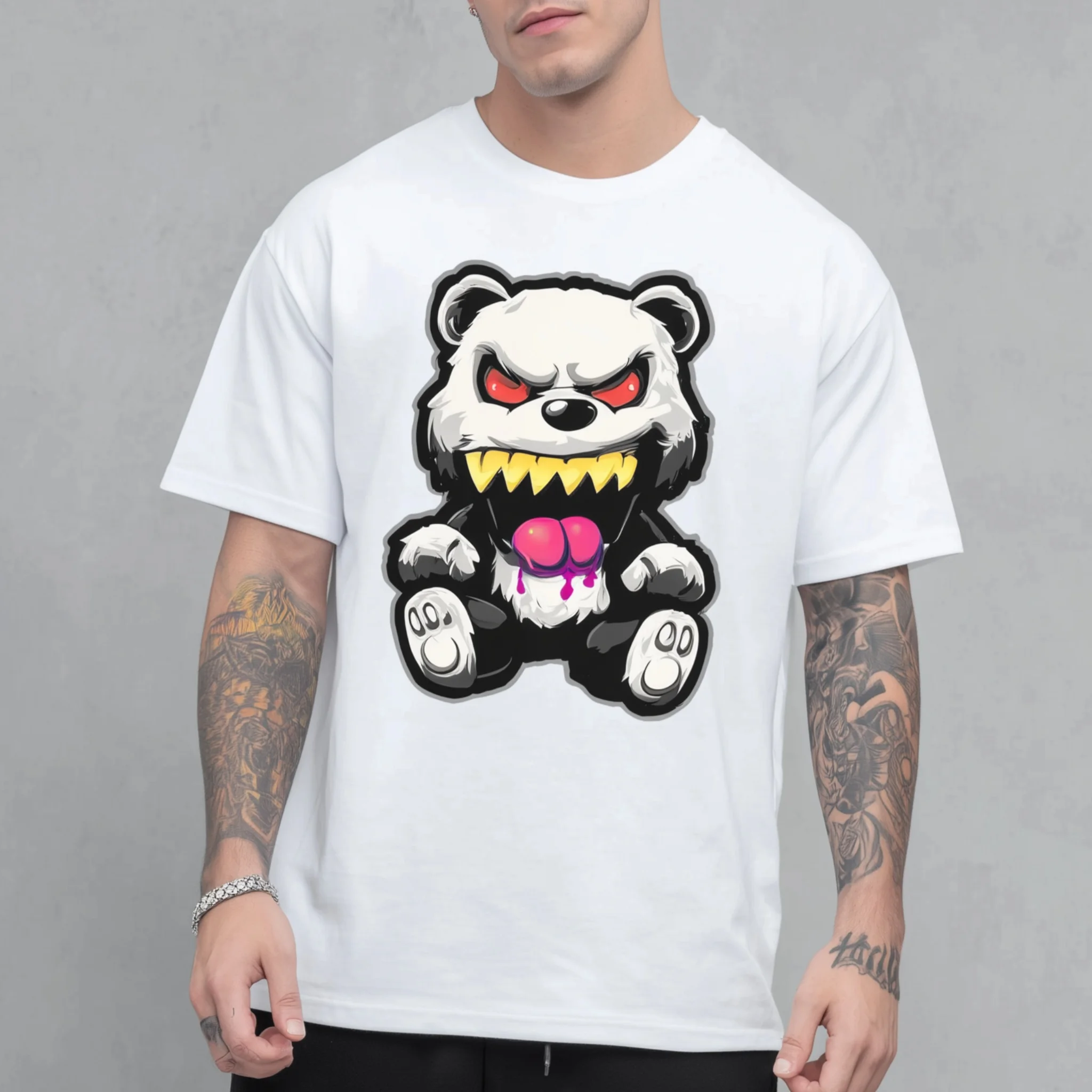 

Teevo Men's Casual T-Shirt Cute Monster Print Daily Wear
