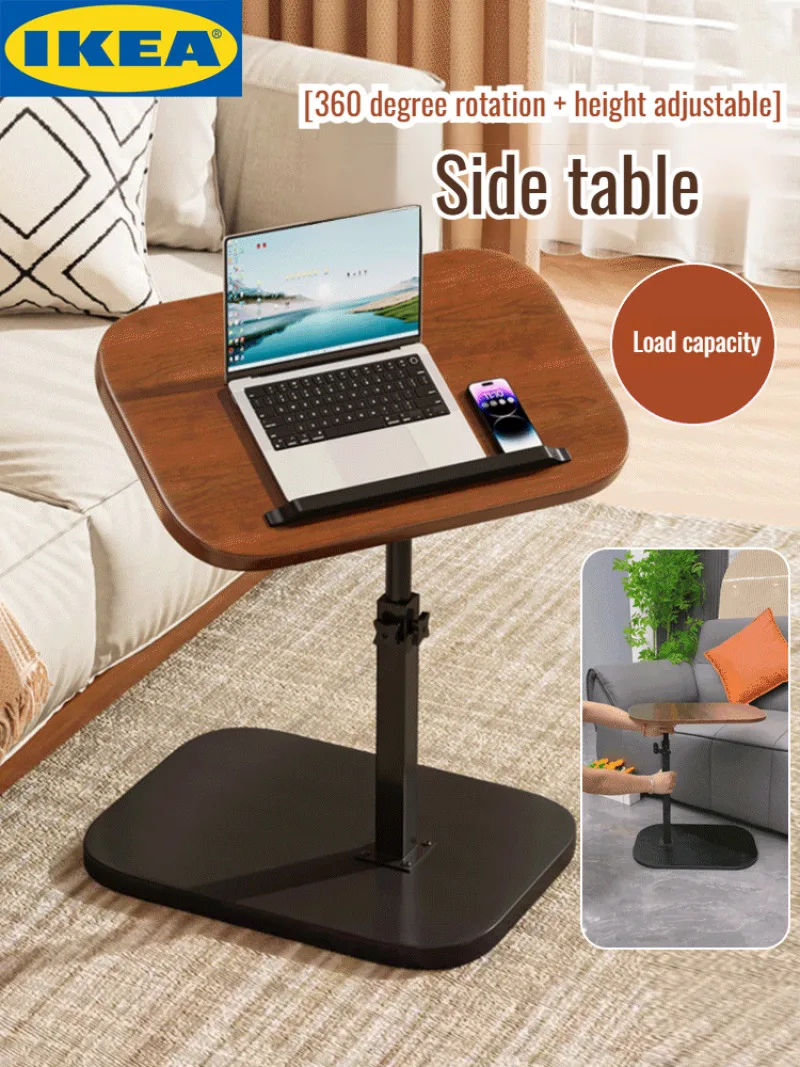 C-shaped Liftable Coffee Table Living Room Sofa Side Table Rotating Foldable Desktop Home Bedside Storage for RV Office Bedroom