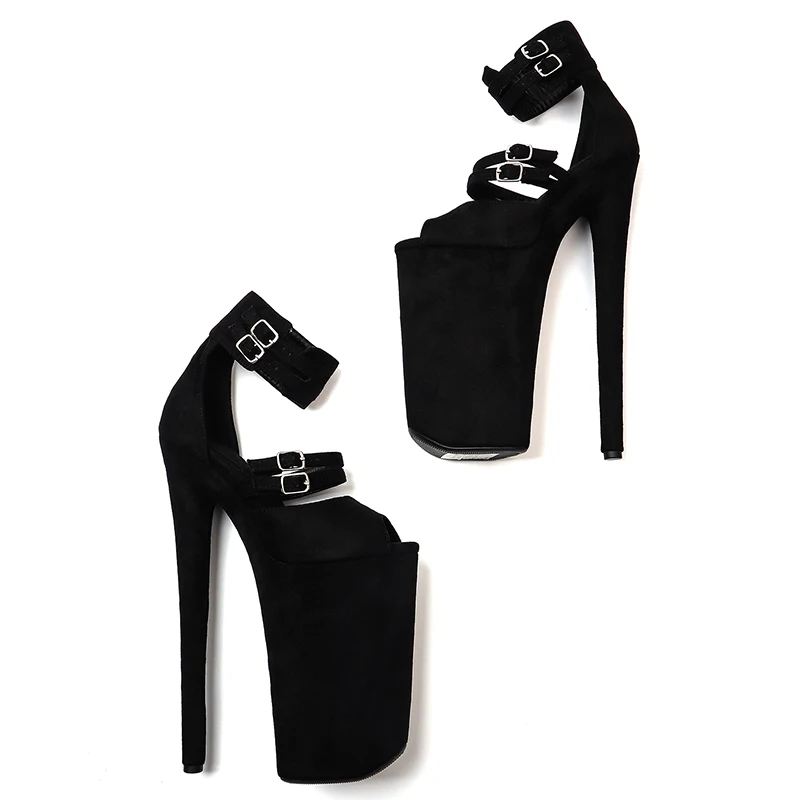 Leecabe  26CM/10inches  suede Upper small open toe  sexy exotic High Heel platform party sandals  Pole Dance shoes