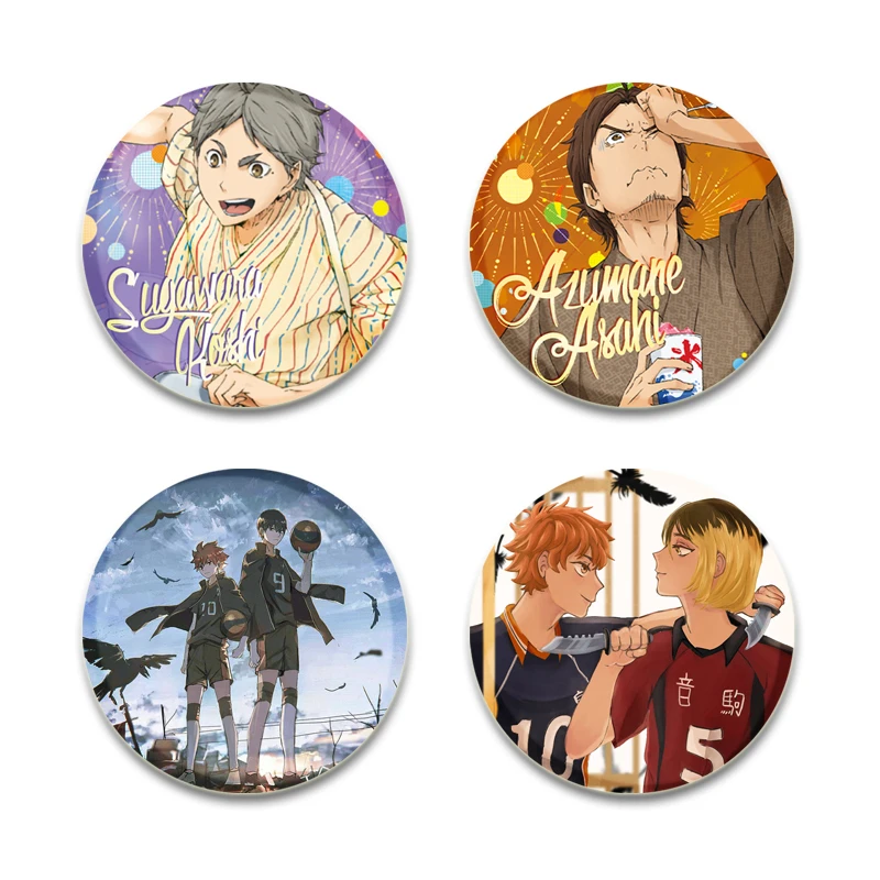 32/44/58mm Anime Haikyuu!! Button Pins Kenma Kozume Cartoon Brooches Handmade Badge Bag Decor for Fans Collection Friends Gifts