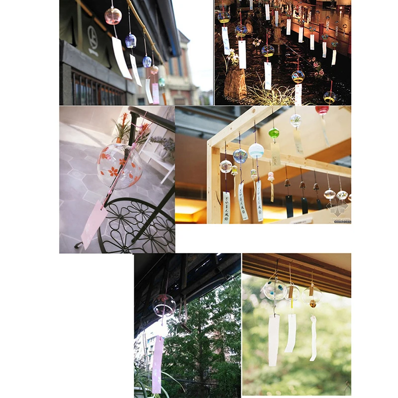 1Pc Wind Bell Japan Chimes Handmade Glass Furin Home Office Decors