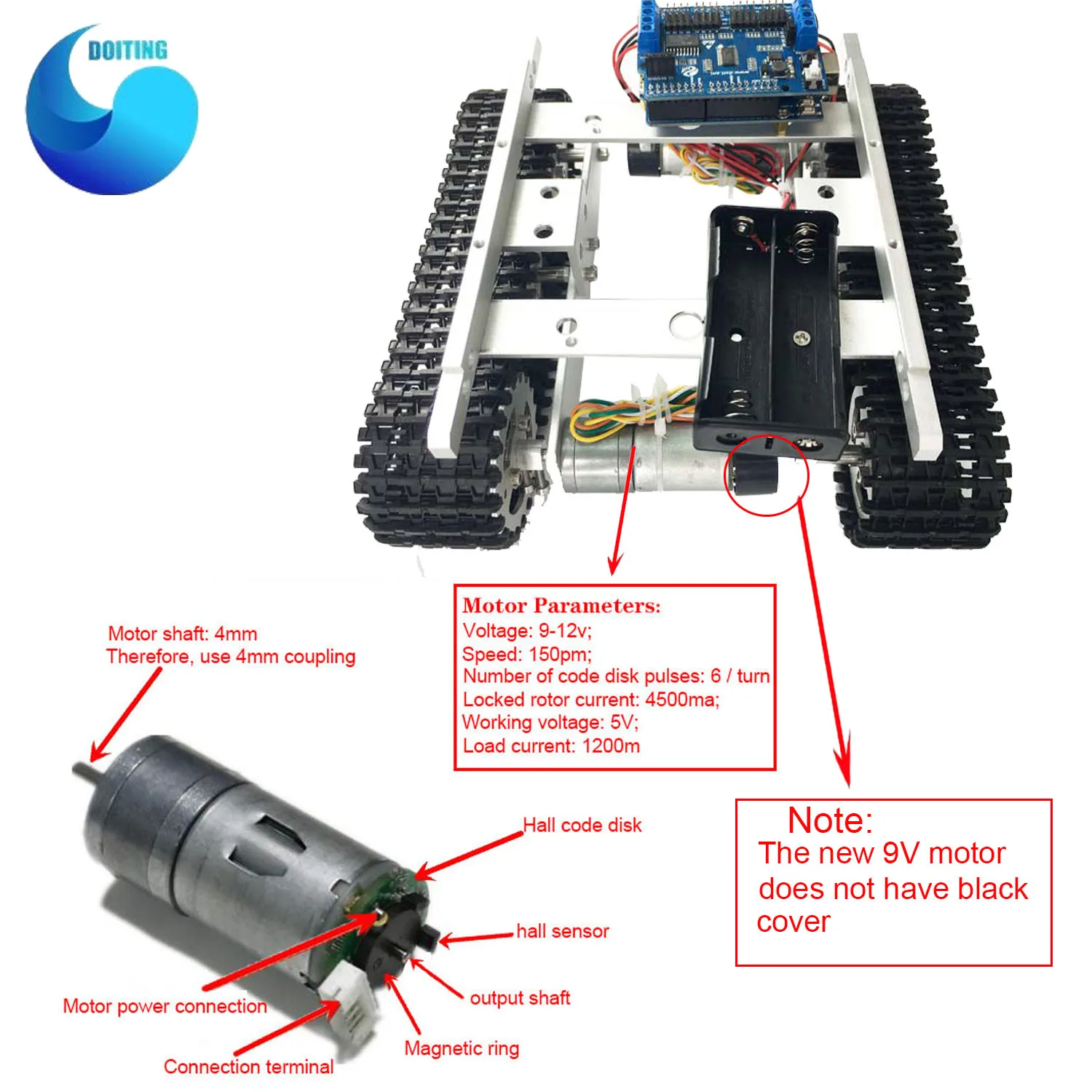 T100 RC Metal WiFi Robot Tank Car Chassis controllato da Android iOS Phone withNodemcu ESP8266 + Kit scheda motorizzata