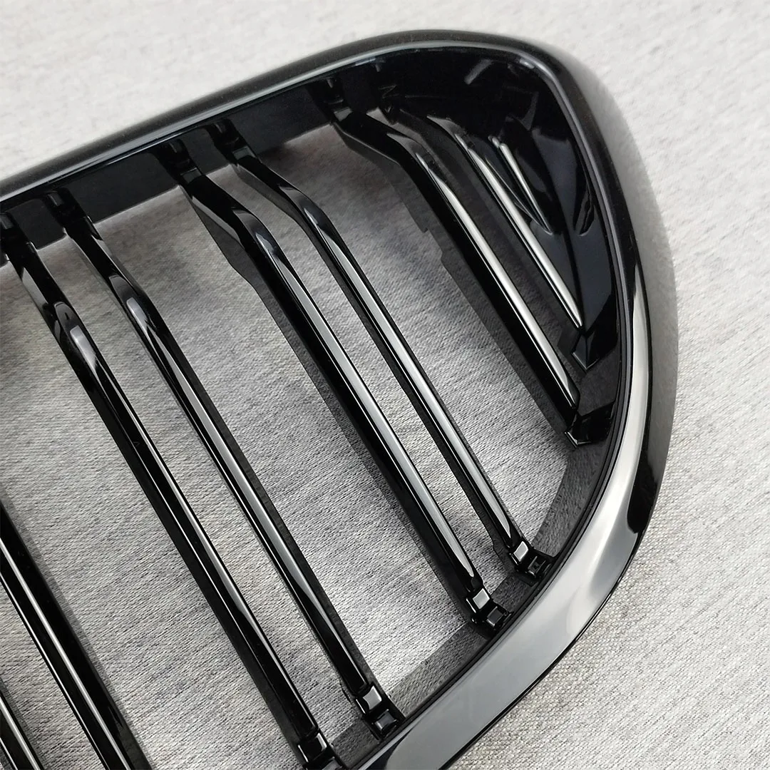 Front Bumper Grill For BMW 5 Series M5 G30 G31 520i 530i 540i ABS 2-Slat Gloss Black Front Kidney Grille