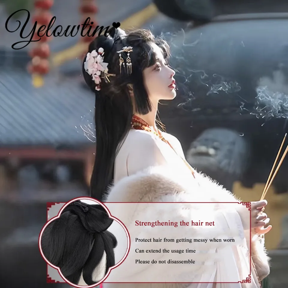 Synthetic Hanfu Wig Headwear Female One-piece Small Taiping Bun Tang Style Ancient Costume Daily Performance Styling Hair Cushio