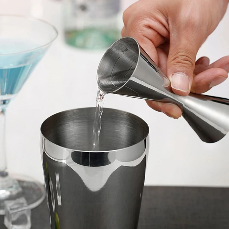 Double Cocktail Jigger Stainless Steel Measuring Cup with Measurement Scales Metal Measure Cup Gift for Bartenders Dropshipping