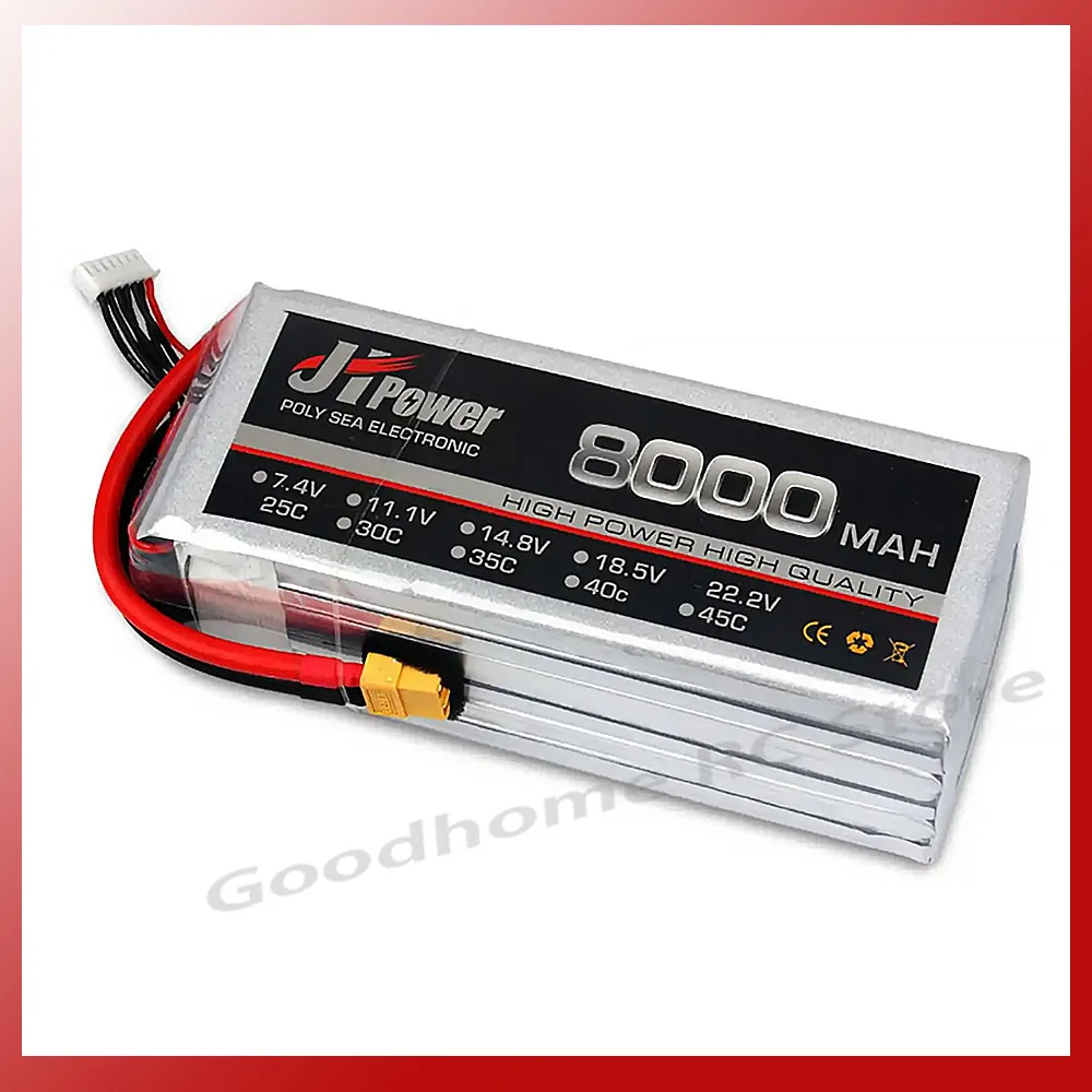 JH Power 3S 4S 5S 6S 7S 8S RC LiPo Battery 11.1V 14.8V 18.5V 22.2V 25.9V 29.6V 8000mAh 25C for RC Car Helicopter Boat RC Drone