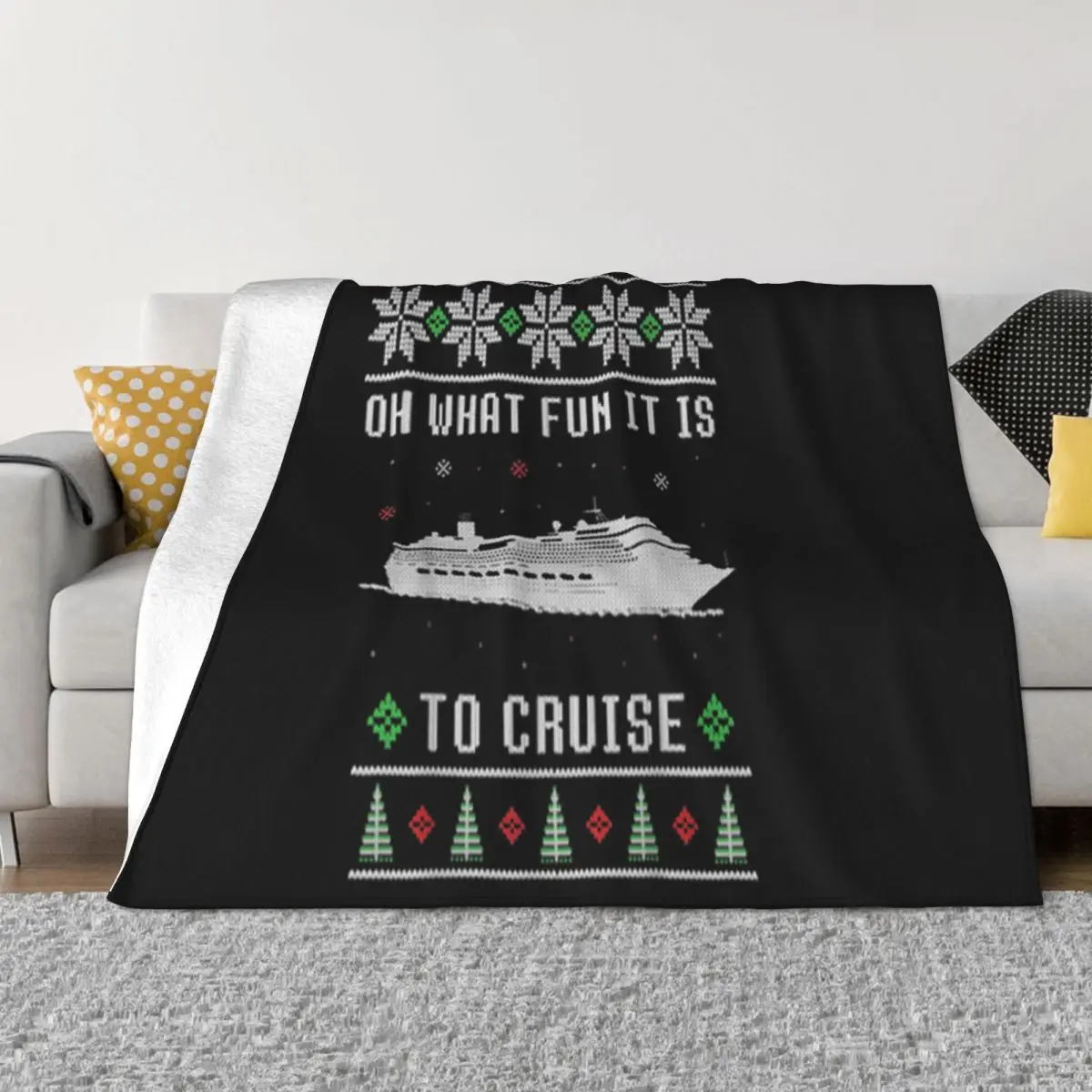 Nice Mens Cruise Ship Vacation Ugly Christmas 2021 Wholesale New Print Graphic Letter Present Throw Blanket