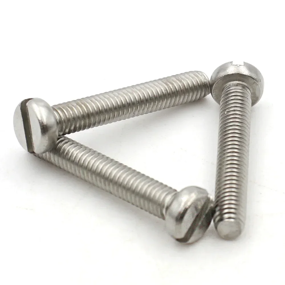 Slot Column Round Cheese Head Screws M1.6 M2 M2.5 M3 M4 M5 M6 M8 M10 CM 304 A2-70 stainless steel Slotted Round Head Screw Bolt
