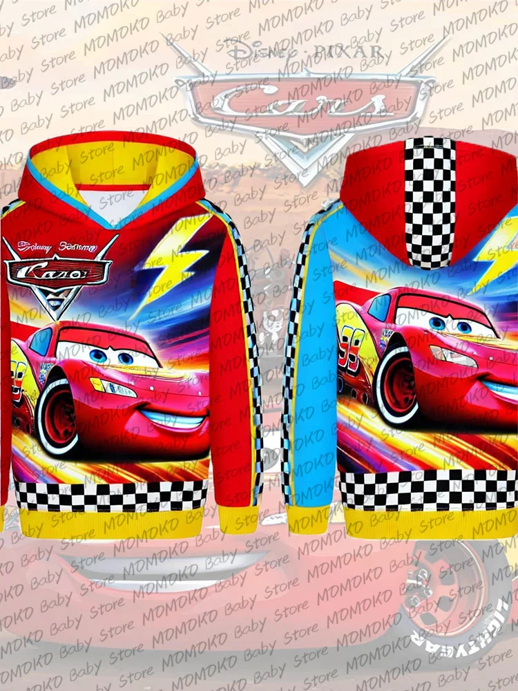 

New Arrivals Disney Cars McQueen Print Hoodies New Year Gift For Kids Fashion Children's Cartoon Hoody Casual Sweatshirts Tops