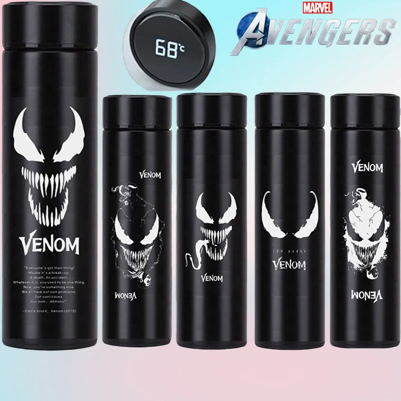 Anak laki-laki Marvel Venom memiliki kepribadian sederhana, pola anime kartun kreatif, dan termos baja tahan karat berkapasitas besar
