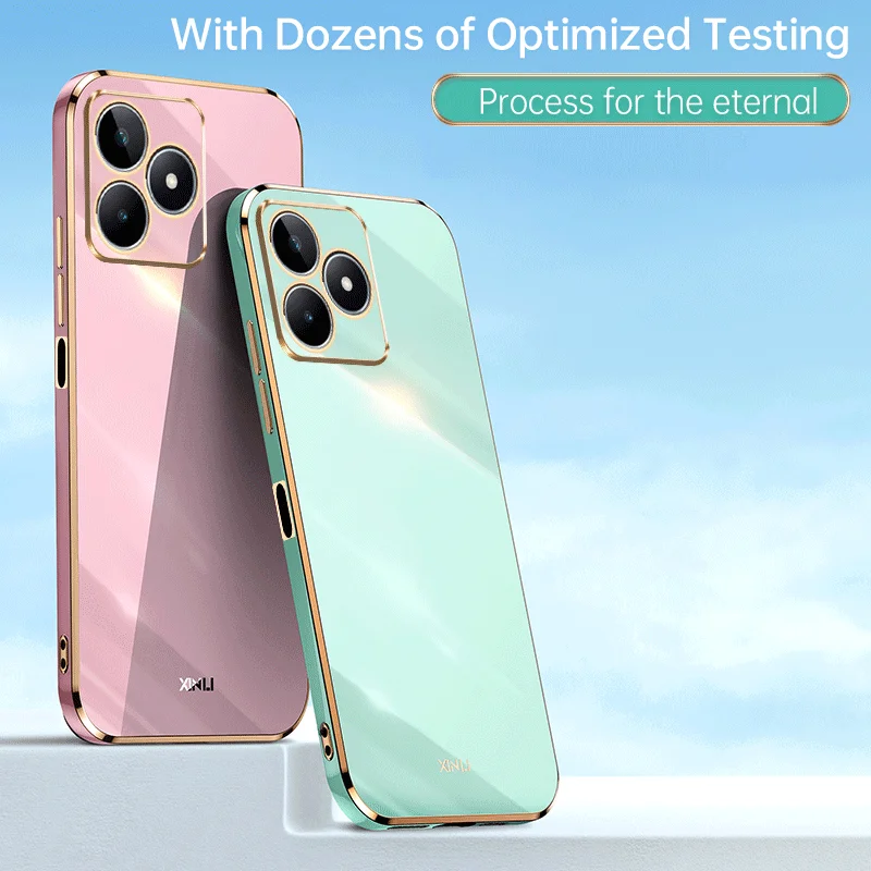 For Infinix Hot 30 Case Infinix Hot 30i Phone Case X6831 X669 X669C Back Cover 30I Luxury Square Plating  Ring Holder Stand Case