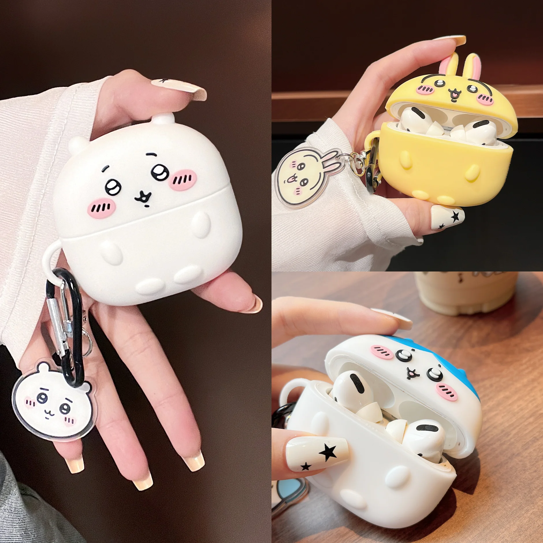 

New style Chiikawa Cartoon character crecommend Super Cute Usagi Hachiware Silicone Headphone Cover For Airpods 4/3/2/1/Pro/Pro2